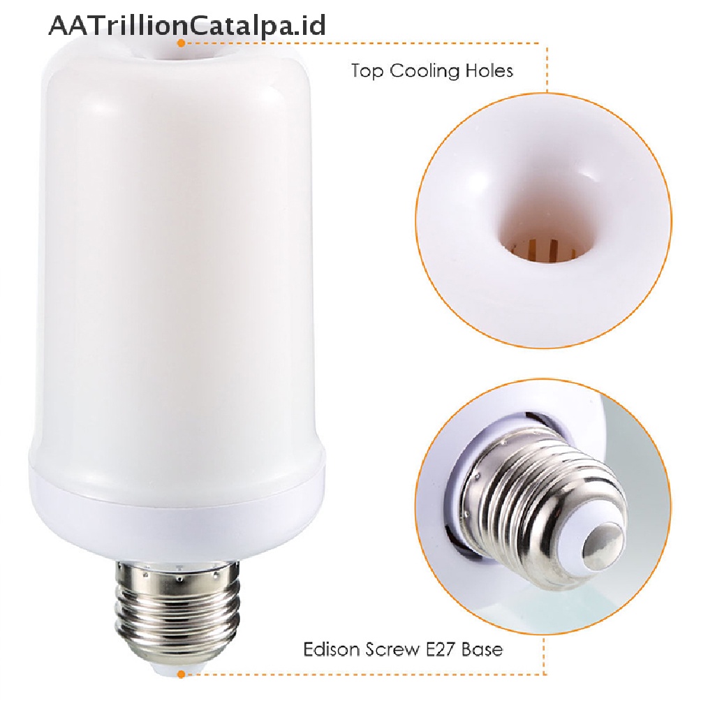 (AATrillionCatalpa) Lampu Bohlam LED E27 5W Efek Nyala Api 4 Mode Untuk Dekorasi