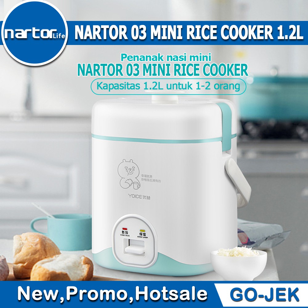 NARTOR MINI RICE COOKER 03 Mini Penanak Nasi Rice cooker kecil Portable Travel Rice Cooker with 1.2L