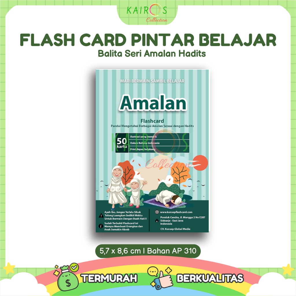 Flashcard Flash Card Kartu Pintar Belajar Balita Seri Amalan Hadits