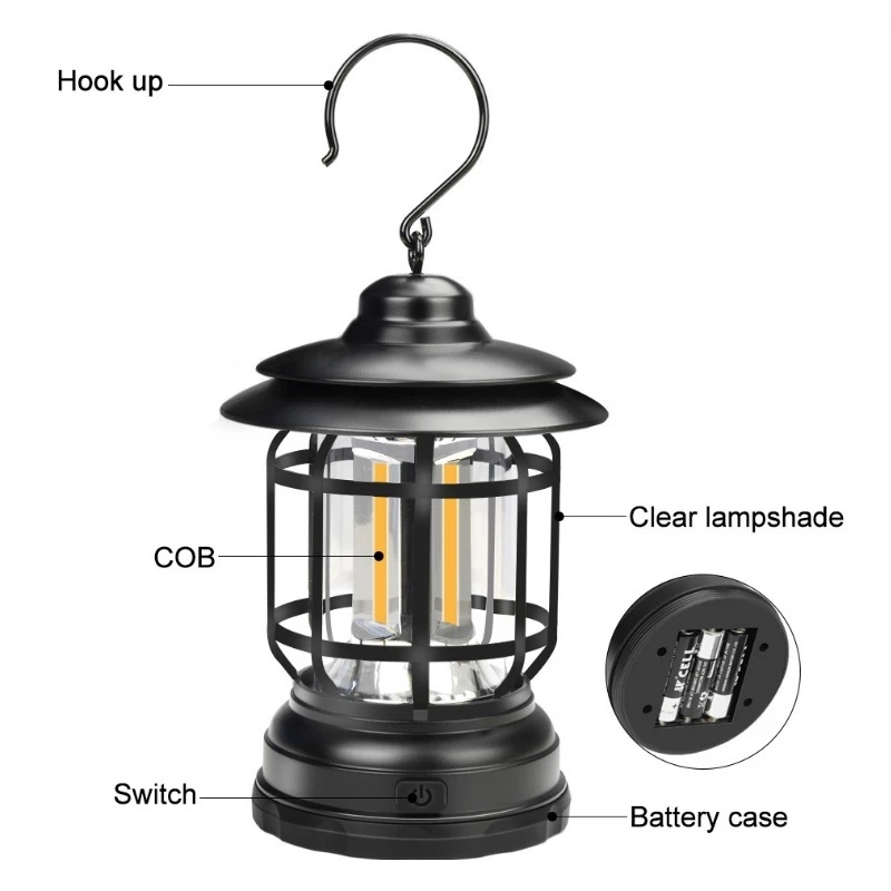 Lampu Lentera Gantung Portable Multifungsi Dengan Port Charger USB Untuk Camping Outdoor