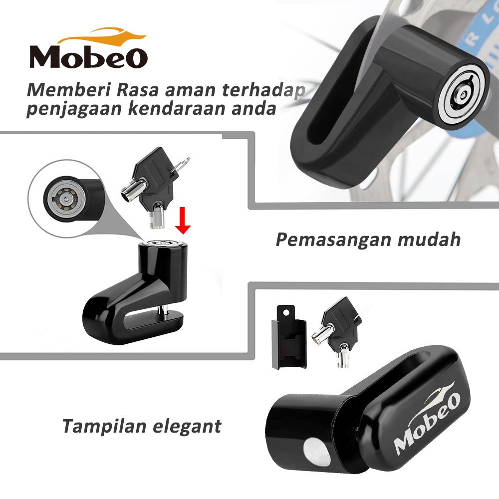 Mobeo - Gembok Cakram Kunci Gembok Sepeda dan Motor Motor Lock-2