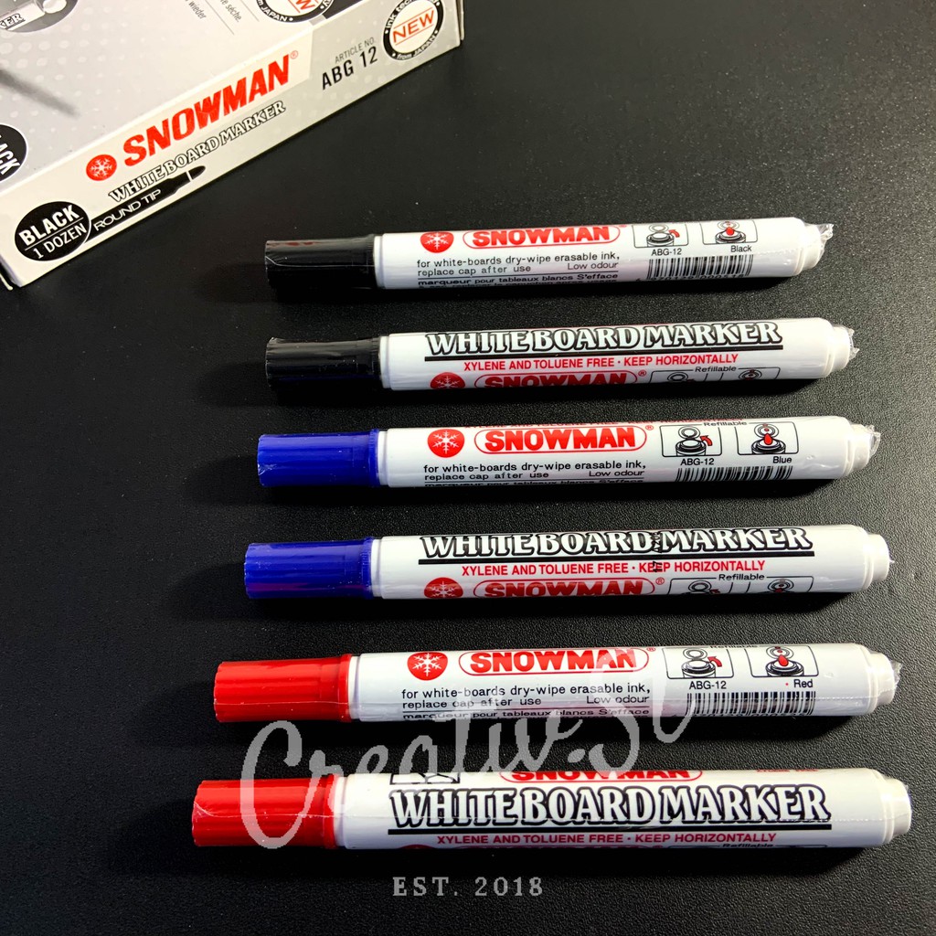Spidol White Board / Papan Tulis Snowman ABG12 Shopee