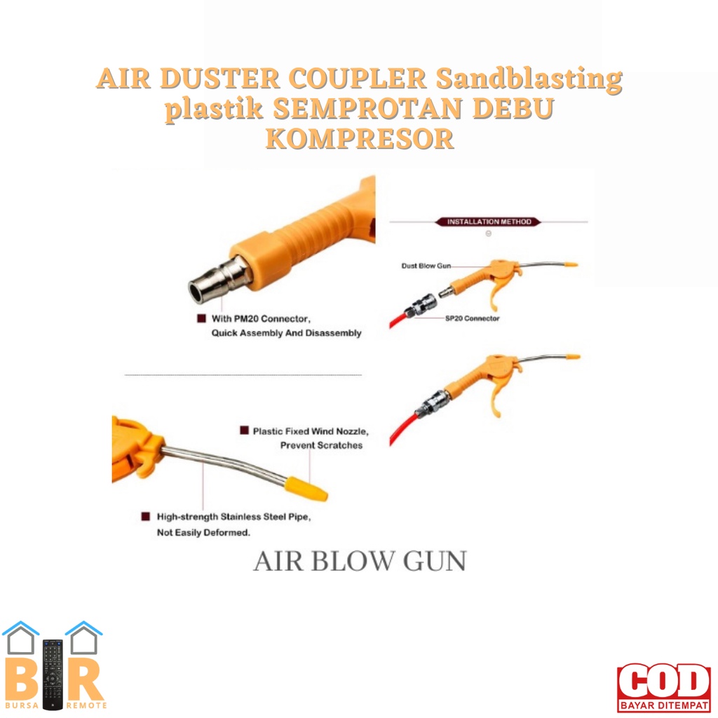 Air Duster Coupler Sandblasting plastik SEMPROTAN DEBU KOMPRESOR