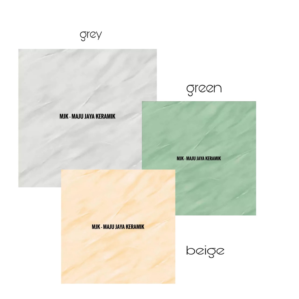 Keramik Lantai 40x40 Glossy Murah Kilap Halus Abu Abu Grey - Hijau - Cream Motif Marmer | Mulia