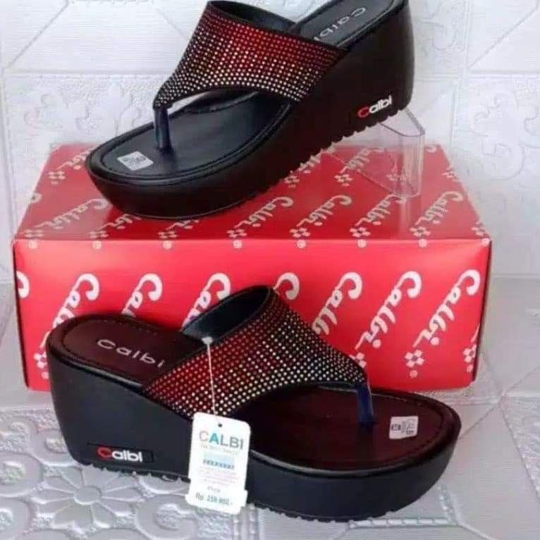 SANDAL WANITA WEDGES MODEL CALBI SANDAL WEDGES {BW.16Ap22ᴳ}