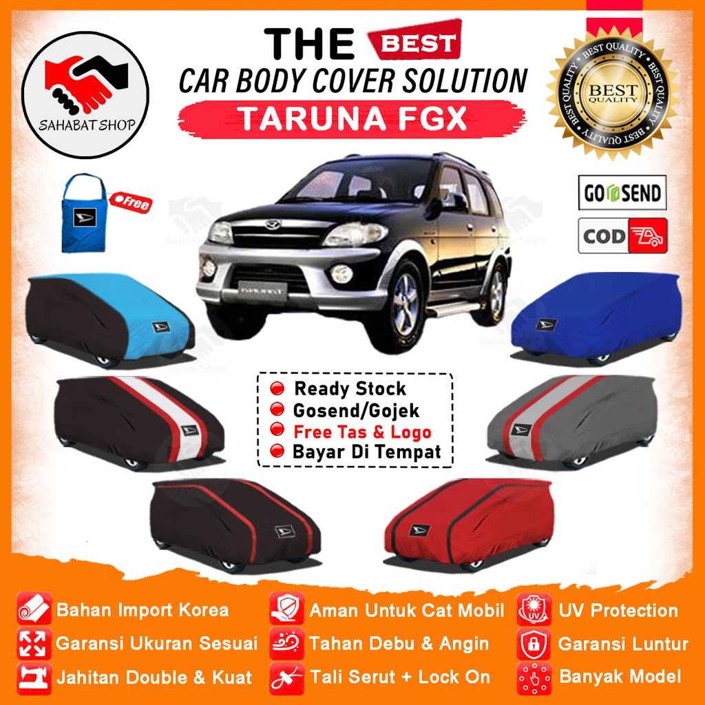 Sahabat Body Cover Mobil Taruna / Sarung Penutup Daihatsu Taruna Long FGX CX CSX Outdoor / Tutup Mantel Selimut Jas Pelindung Kerudung Terpal Pembungkus Kelambu Mantol Kerodong Tutupan Bungkus Mobil Taruna Waterproof Anti Air Model Orange