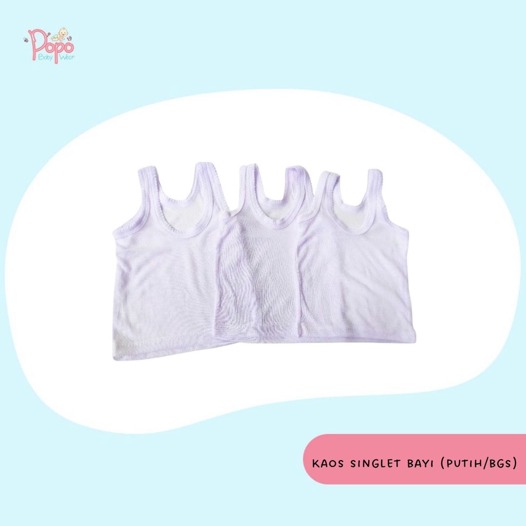 Kaos Dalam Bayi ( Putih Polos S-LLL Ecer/Satuan/ BGS)