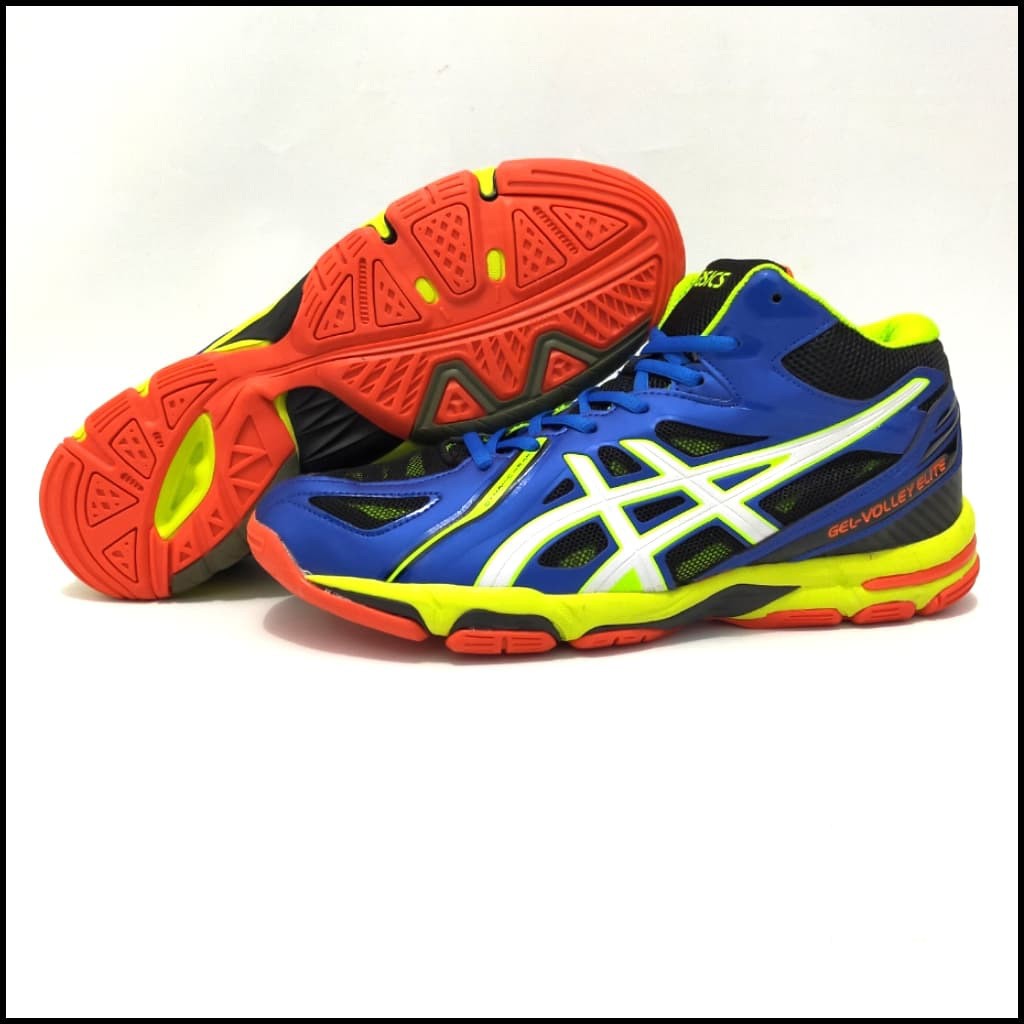  Asics  Gel Volley Elite Sepatu  Voli Pria Warna  Biru  Sepatu  