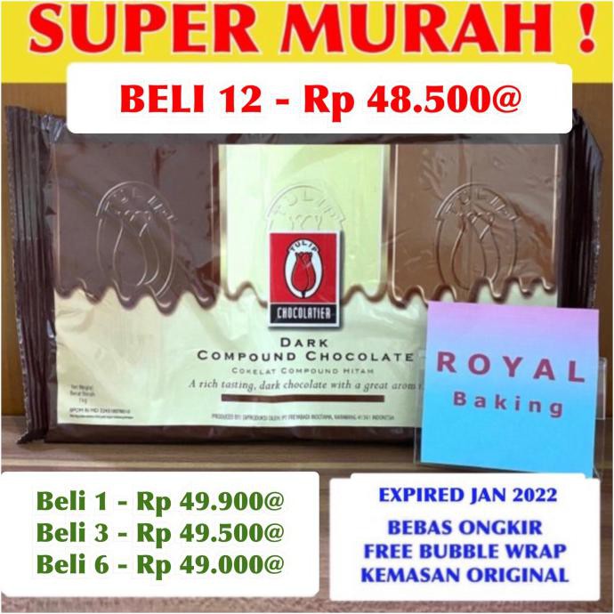 

BAHAN KUE TULIP DARK CHOCOLATE COMPOUND 1 KG PERISA MAKANAN & MINUMAN