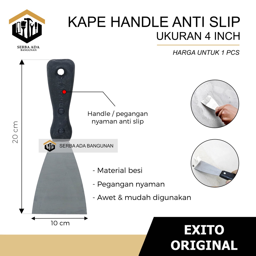 Kape Kerok Stainless Gagang Fiber Kuat Scrap - Weldom Kape Exito/ Scraper Gagang Karet / PVC Berkualitas