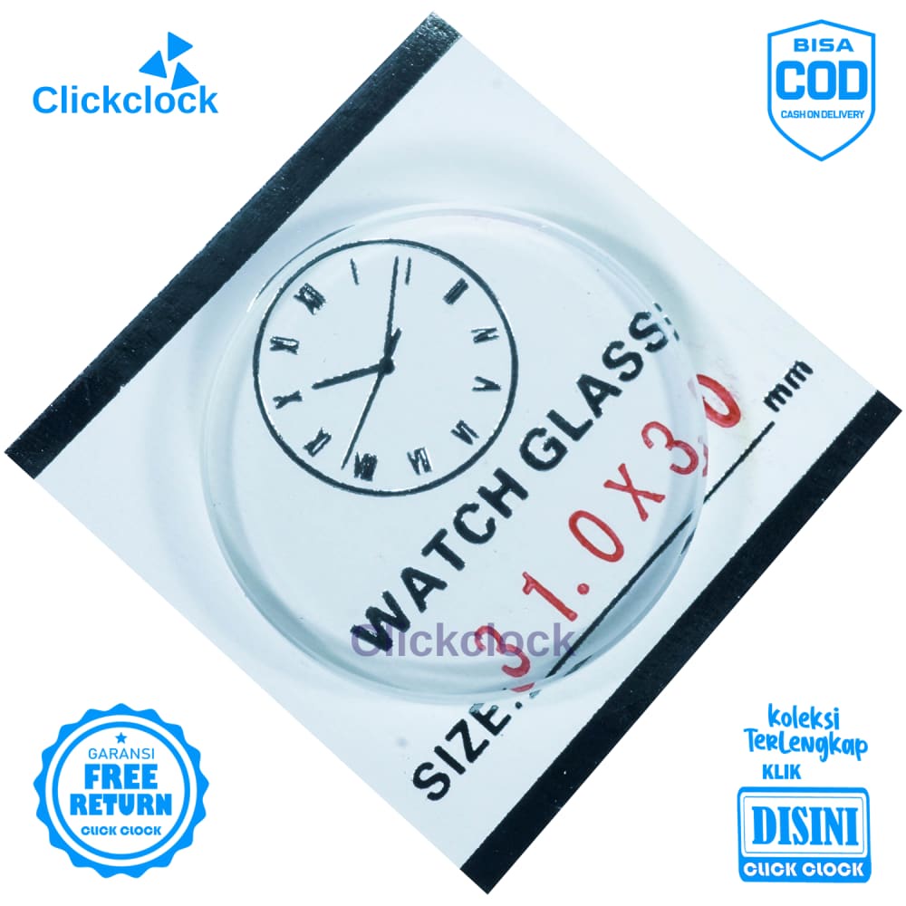 Kaca Jam Kaca Bahan Watch Glass PNC-315 Murah 3,15 cm