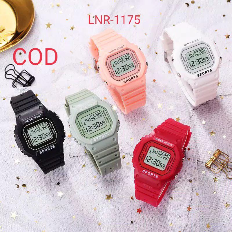 JAM TANGAN ANTI AIR WANITA FASHION KOREA STYLE DIGITAL SPORT LNR-1175