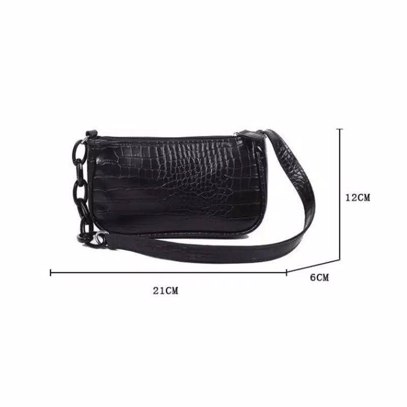 Croco Rantai CRT Tas Bahu Wanita Rantai Akrilik Shoulder Bag Bag Korea