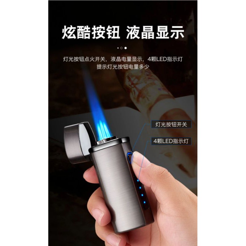 Korek api Gas LED USB Lighter 3 jet flames/Korek api keren original import