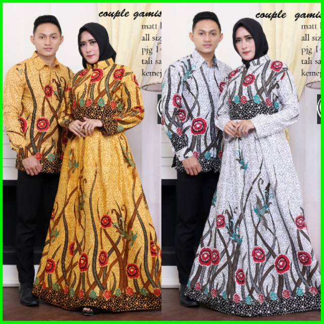 BATIK COUPLE KIPAS MODEL GAMIS BIG SIZE/JUMBO SIZE FIT XXL LD 110 cm/BATIK SARIMBIT JUMBO SIZE