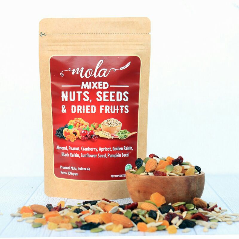 

Mola Mixed Nuts & Seed, Mixed Dried Fruits, Mixed Dried Fruit Nut Seed/ Cemilan Sehat 100gr