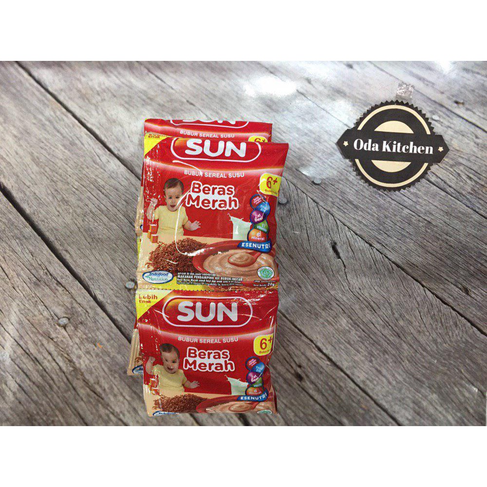 SUN BUBUR SEREAL SUSU BERAS MERAH RENCENG 8X20gr