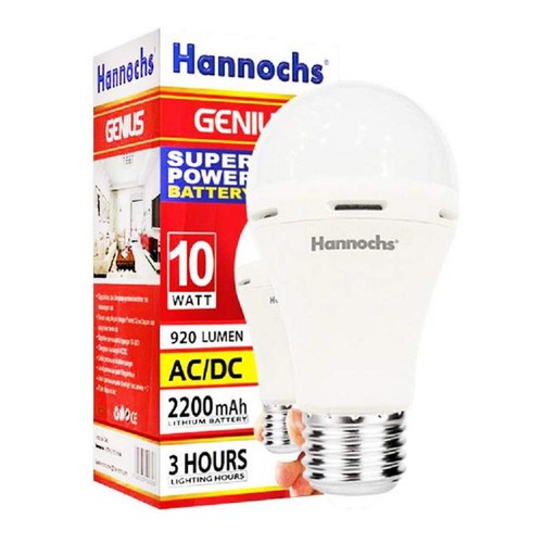 bohlam lampu emergency led 10wat baterai 2000Mah Hannoch genius