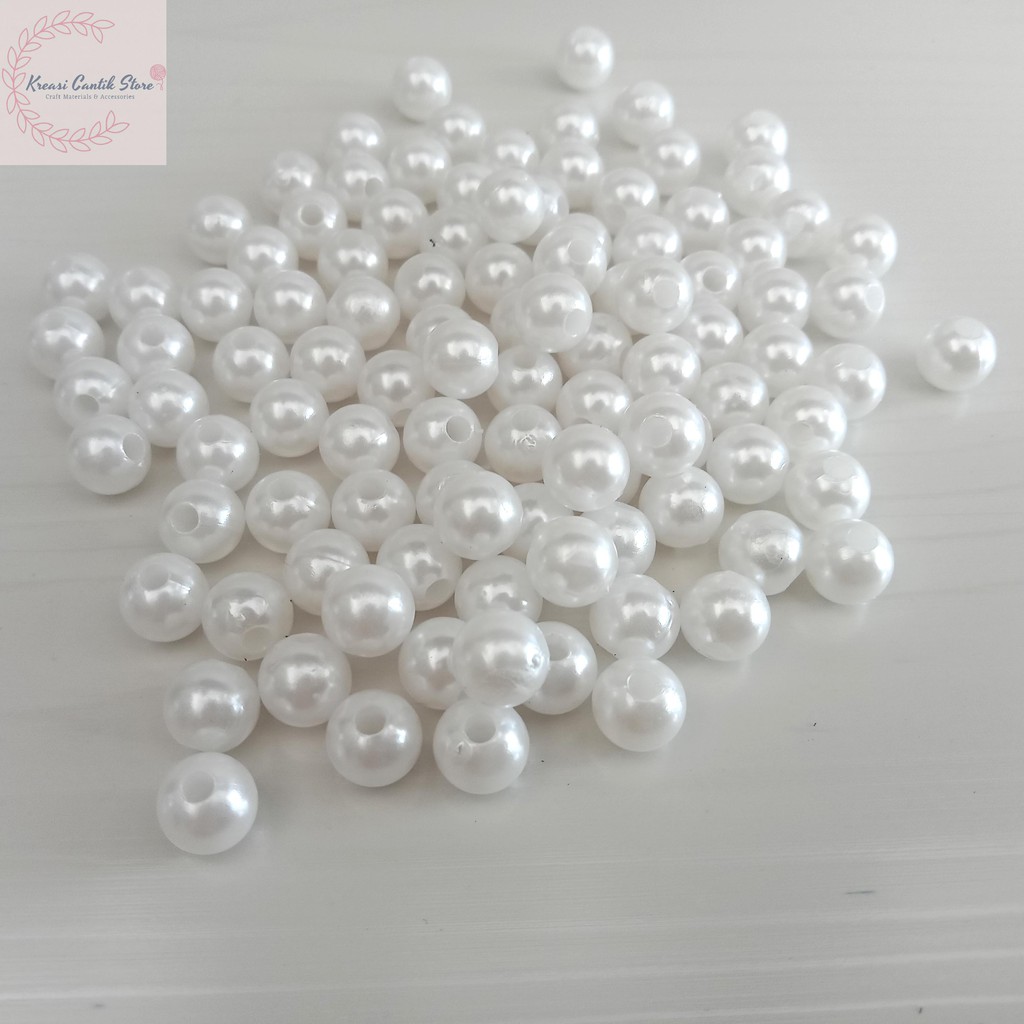 Manik-Manik / Mote Mutiara / Manik Mutiara 8mm Warna - Putih