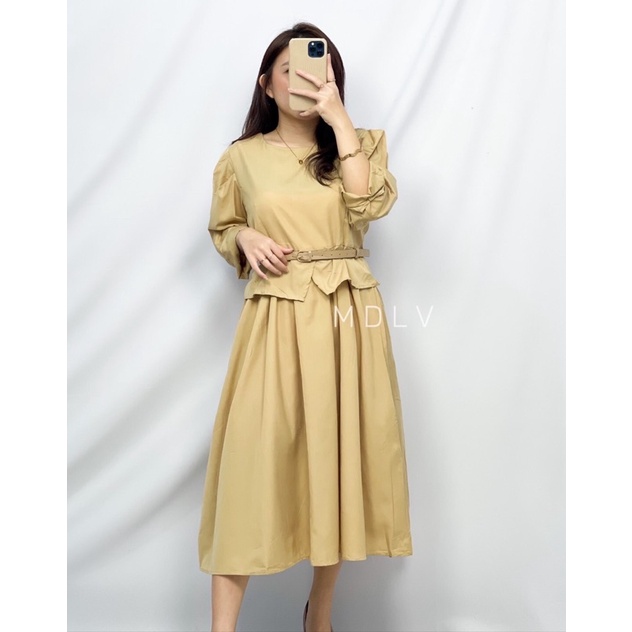 MDLV ~ 62522# Missoula Midi Dress Long Dress Premium Fashion Import