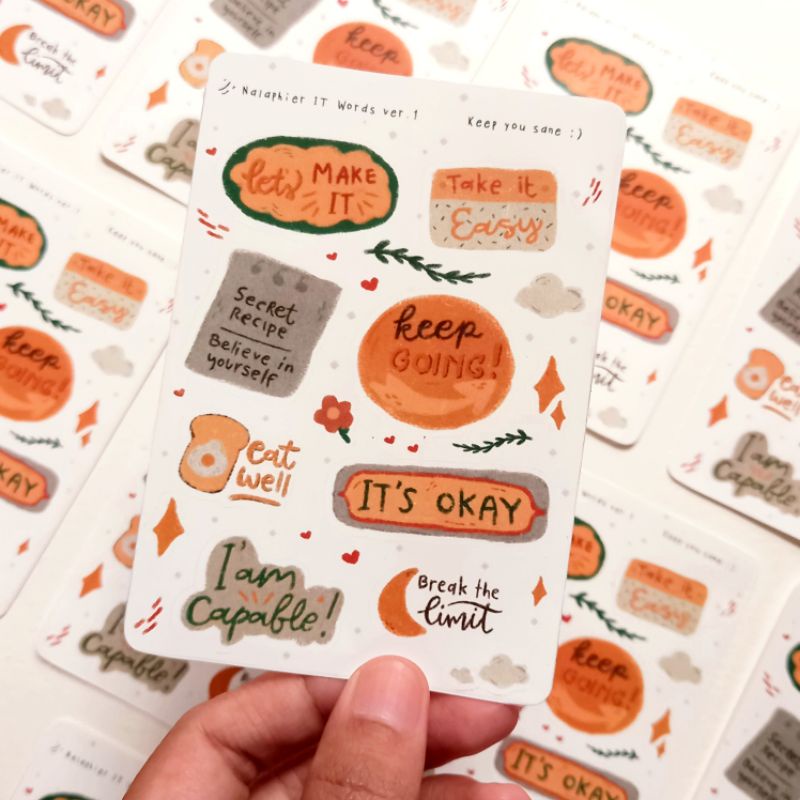 

[NALAPHIER] IT Word vol 1. Sticker deco/decoration sticker/stiker dekorasi jurnal