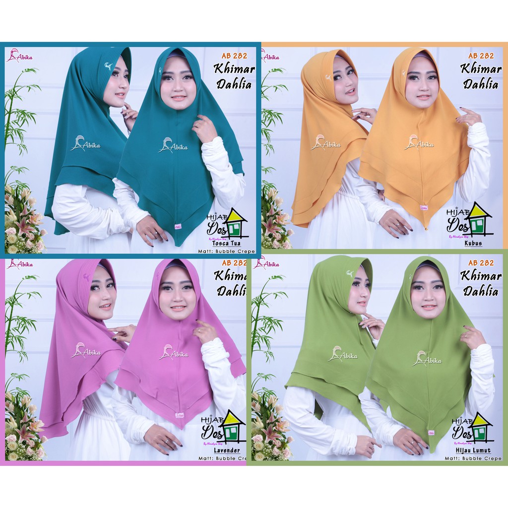 [COD] KHIMAR DAHLIA by Abika Hijab Jilbab Pet Antem 2 layer
