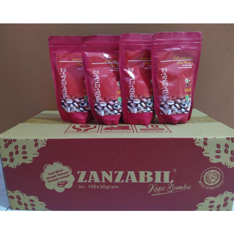 

KOPI/KOPI ARAB/KOPI REMPAH/KOPI BUMBU/KOPI ZANZABIL/Kopi bubuk Zanzabil kemasan sachet 1 box isi 30 @100 gram