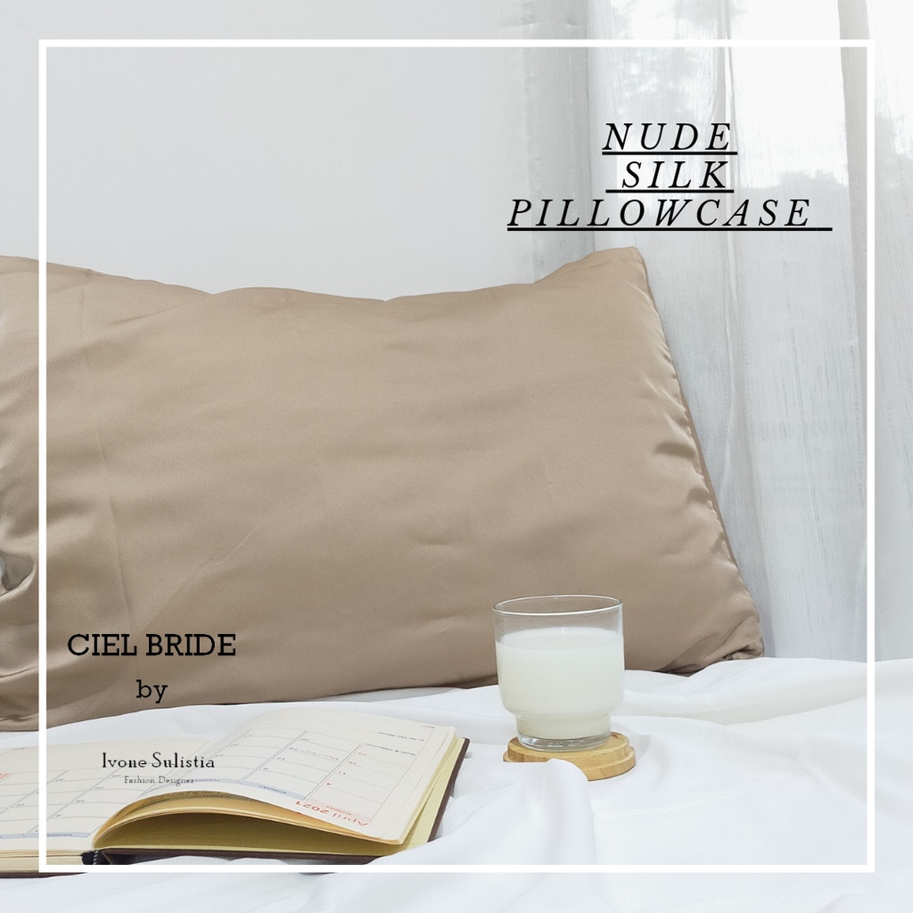 Sarung bantal sutra black and rosegold | Italian Silk Pillowcase