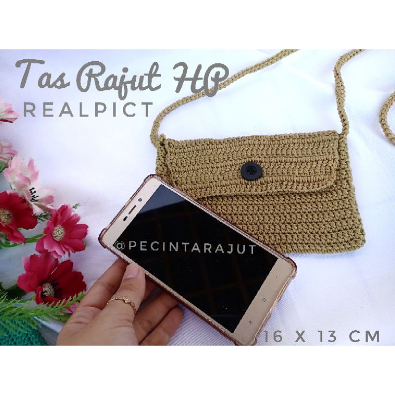 TAS RAJUT HP TAS SELEMPANG LUCU