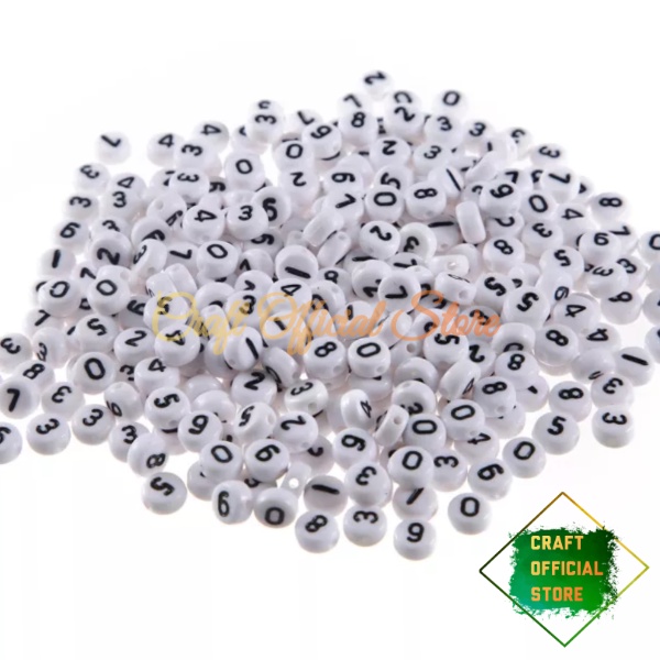 120 Pcs Manik Manik Huruf Bulat Mote Huruf Abjad Pipih Bahan Meronce Craft &amp; DIY