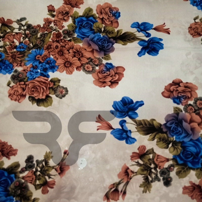 Kain Zara Silk Premium Motif Rose Blue/KAIN ZARA SILK PREMIUM