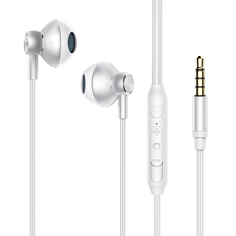 Earphone In ear Bahan Metal Dengan Mic Dan Jack 3.5mm Untuk Olahraga