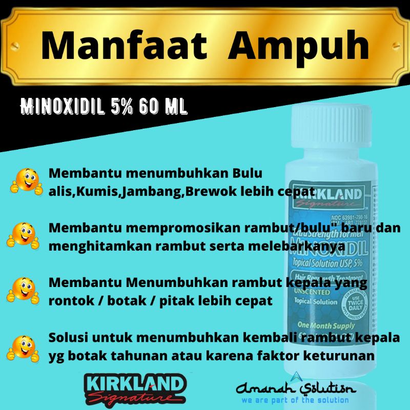 [PAKET HEMAT] KIRKLAND MINOXIDIL &amp; BIOTIN 10.000 mcg | OBAT PENUMBUH RAMBUT BOTAK | OBAT PENUMBUH BREWOK AMPUH