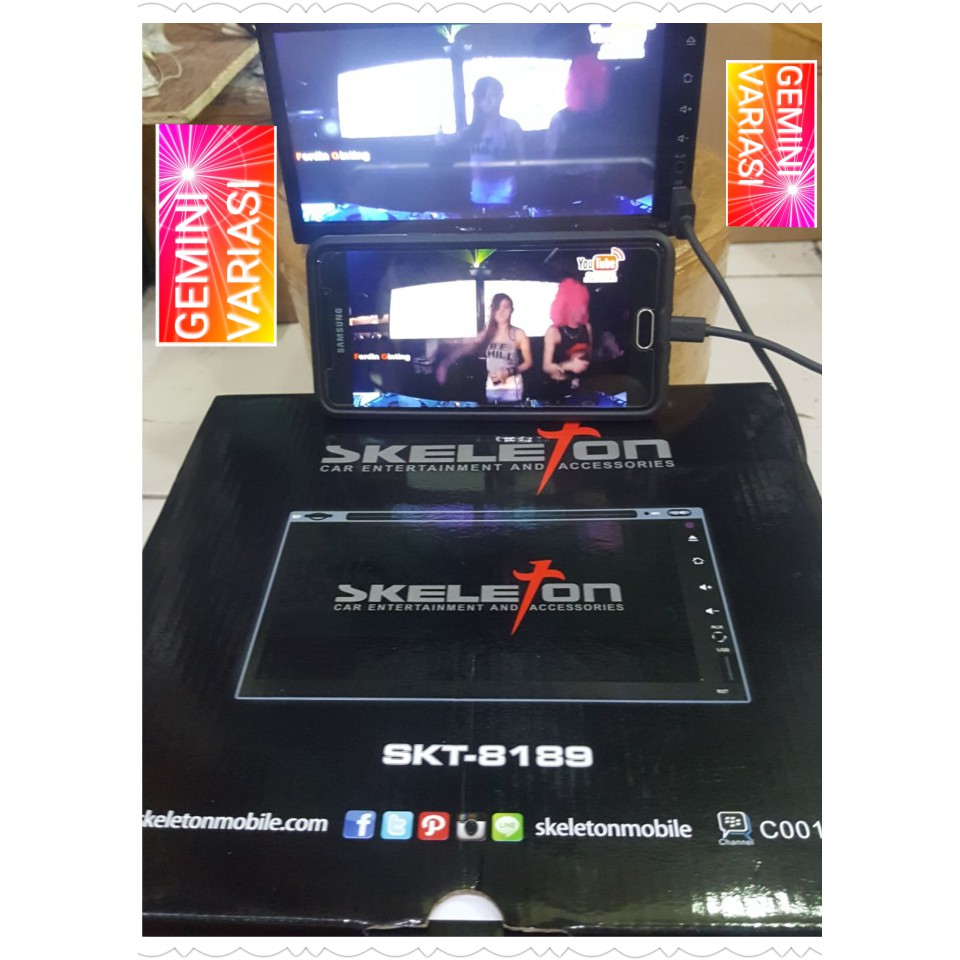 DOUBLE DIN HEAD UNIT SKELETON IO B-86 SKT-8189 PANEL GLASS MIRROR LINK