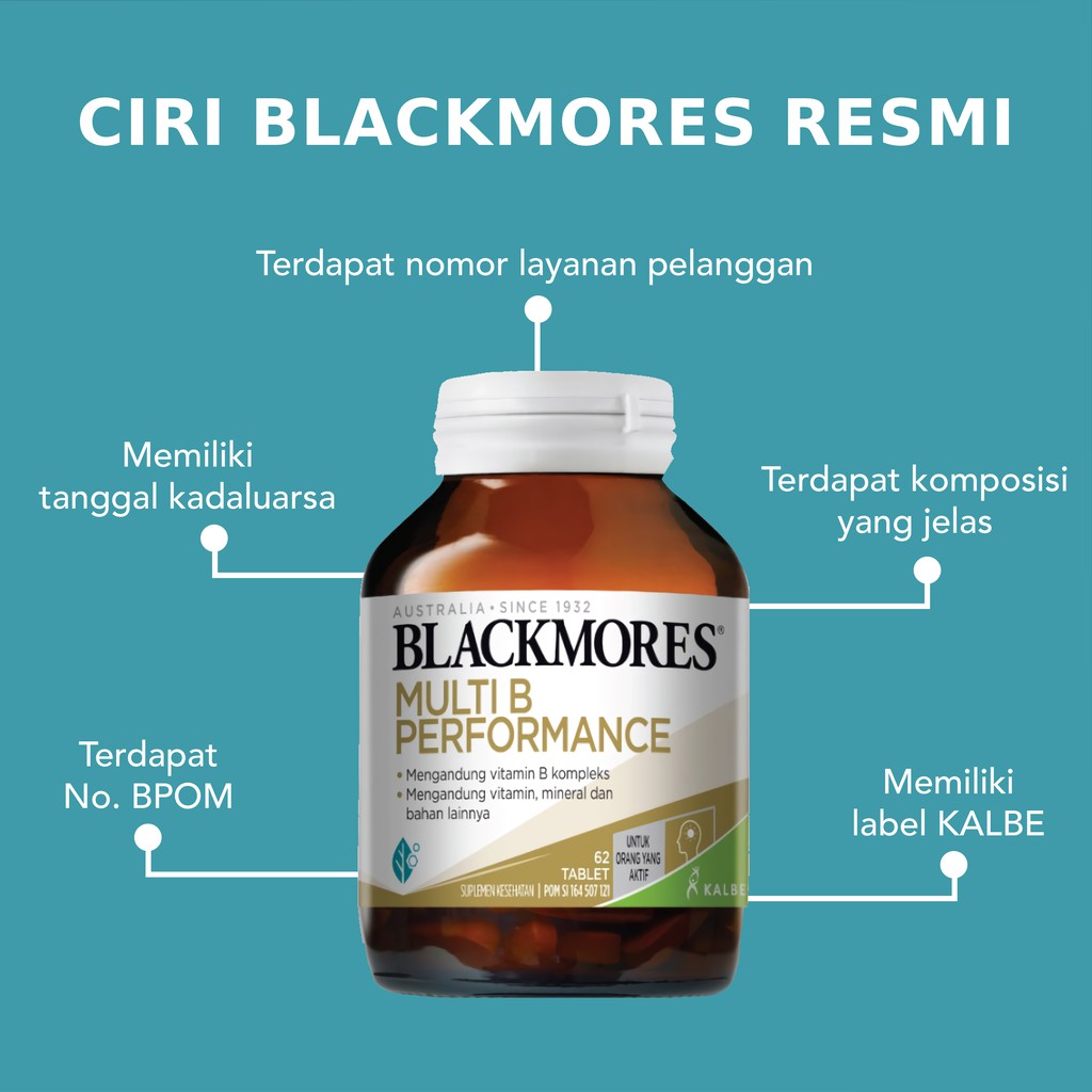 Blackmores Multi B Performance BPOM Kalbe 62 Tablet