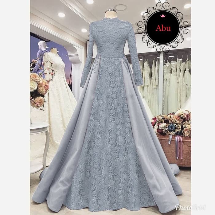 NISSA SABYAN  baju pesta mewah gamis nurhayati abu brukat gaun remaja nur ta