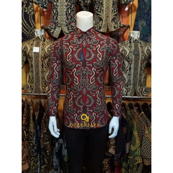 Batik Slim Fit Batik Premium Kemeja Baju Batik Pria Lengan Panjang Slimfit Modern