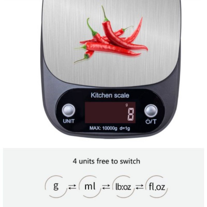 Kitchen Scale Timbangan Dapur Digital 10 Kg Timbangan Kue 1gr - 10 Kg