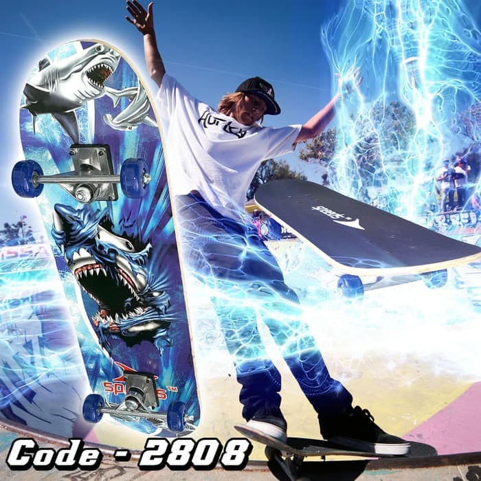 G0YANG HARGA:: Skateboard FullSet Dewasa Besar Alas Pasir Kayu Skate Board 2808 Sand 100%ORIGINAL