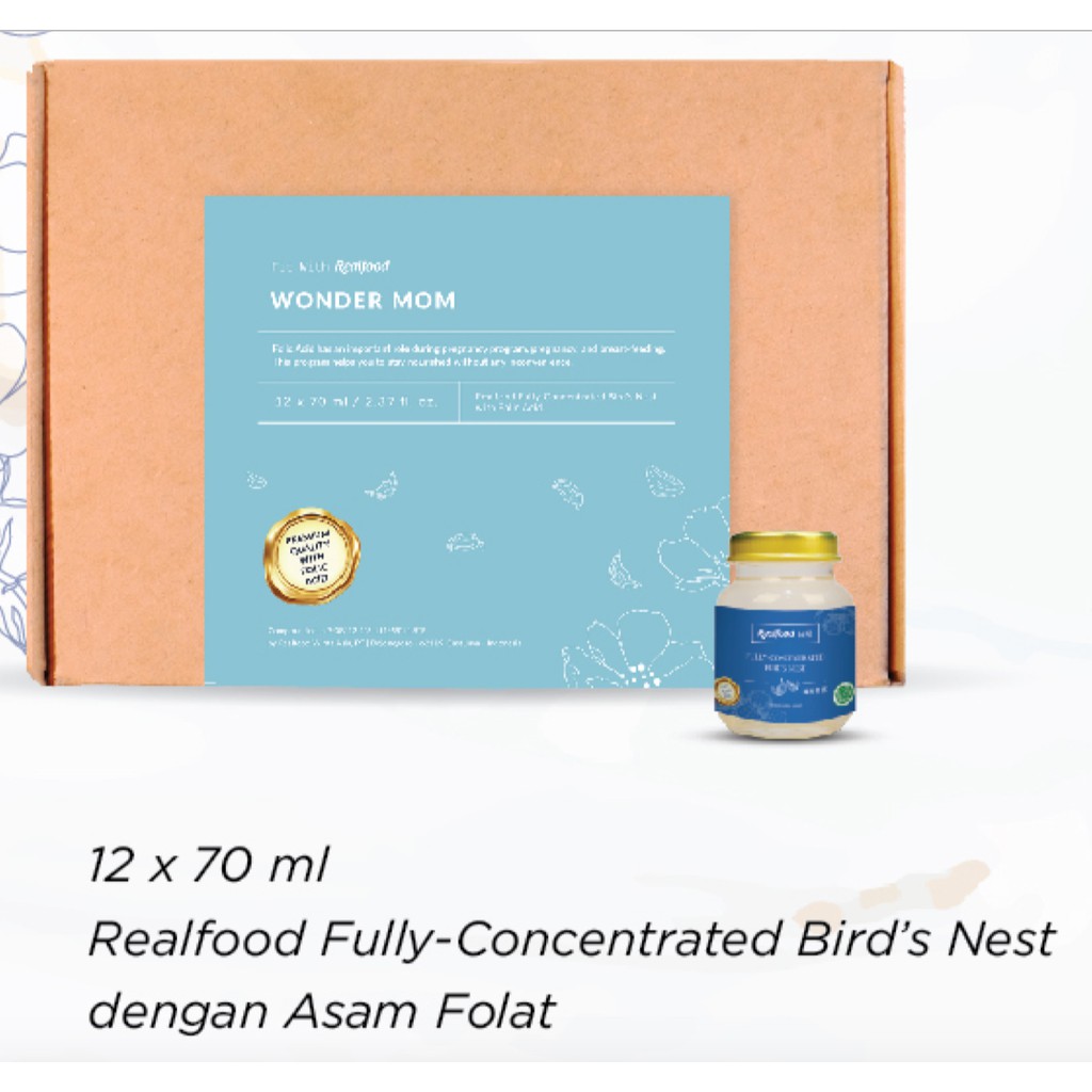 

Realfood PROGRAM WONDER MOM (12 X 70 ml) SARANG BURUNG WALET ASLI