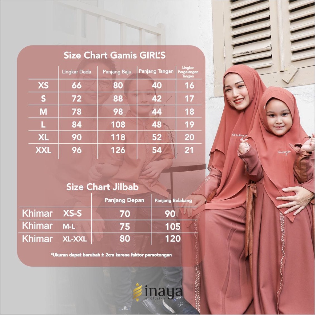 Inaya Kuswari Couple Sarimbit Set Khimar Putih