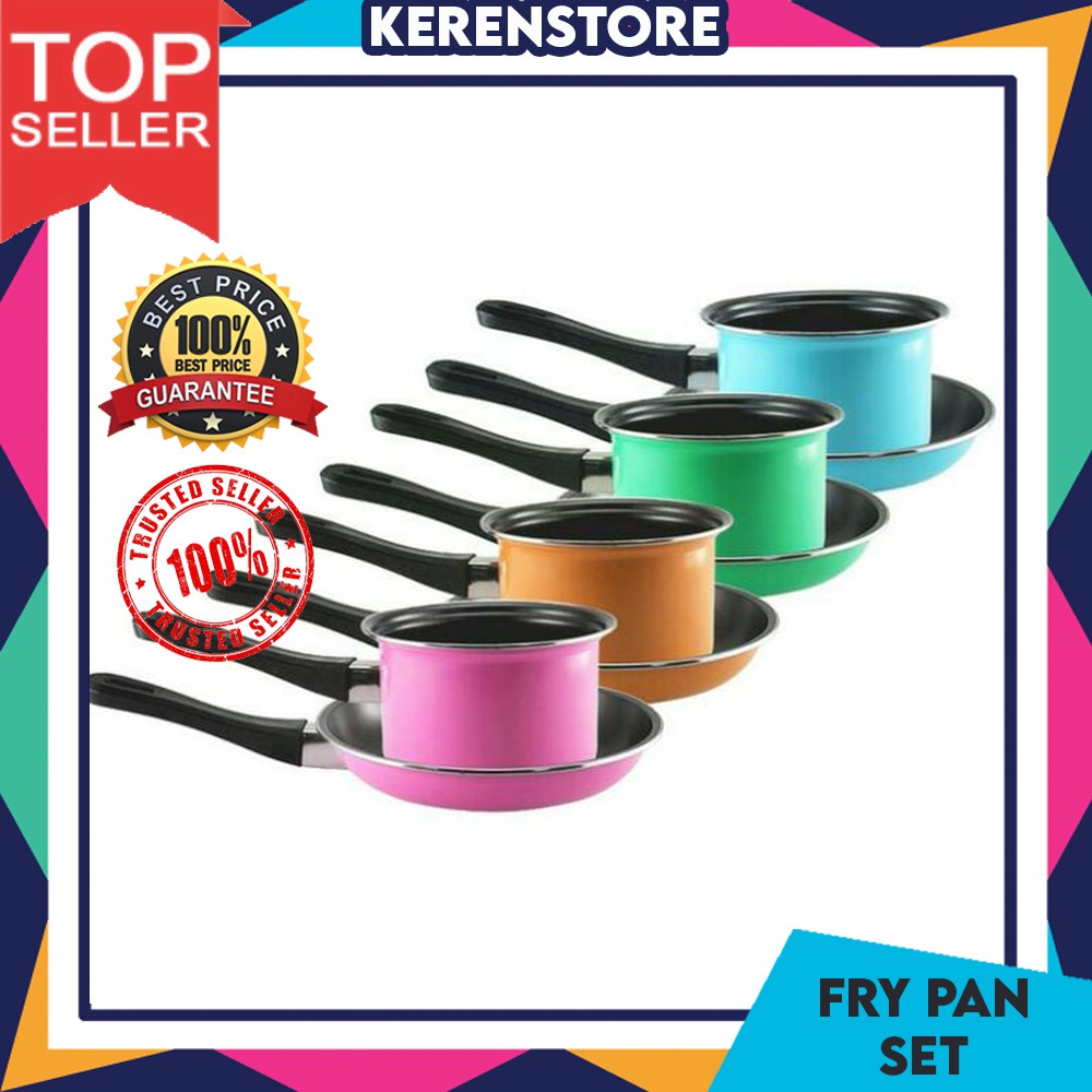 MASPION Pastela Set - Milk Pan + Fry Pan Warna