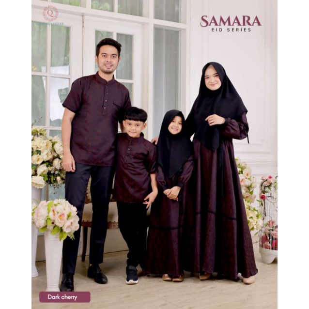 SAMARA Family Set Sarimbit Eid Series Seragam Keluarga Lebaran 2022 bahan Jaguard by QINARA Hijab