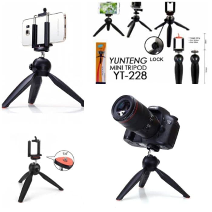 Mini Tripod Yunteng YT-228+Holder Handphone