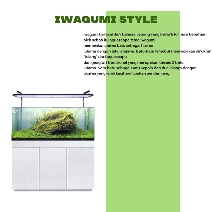 Nickz aquascape dekorasi Iwagumi 120cm fullset all equipment + cabinet