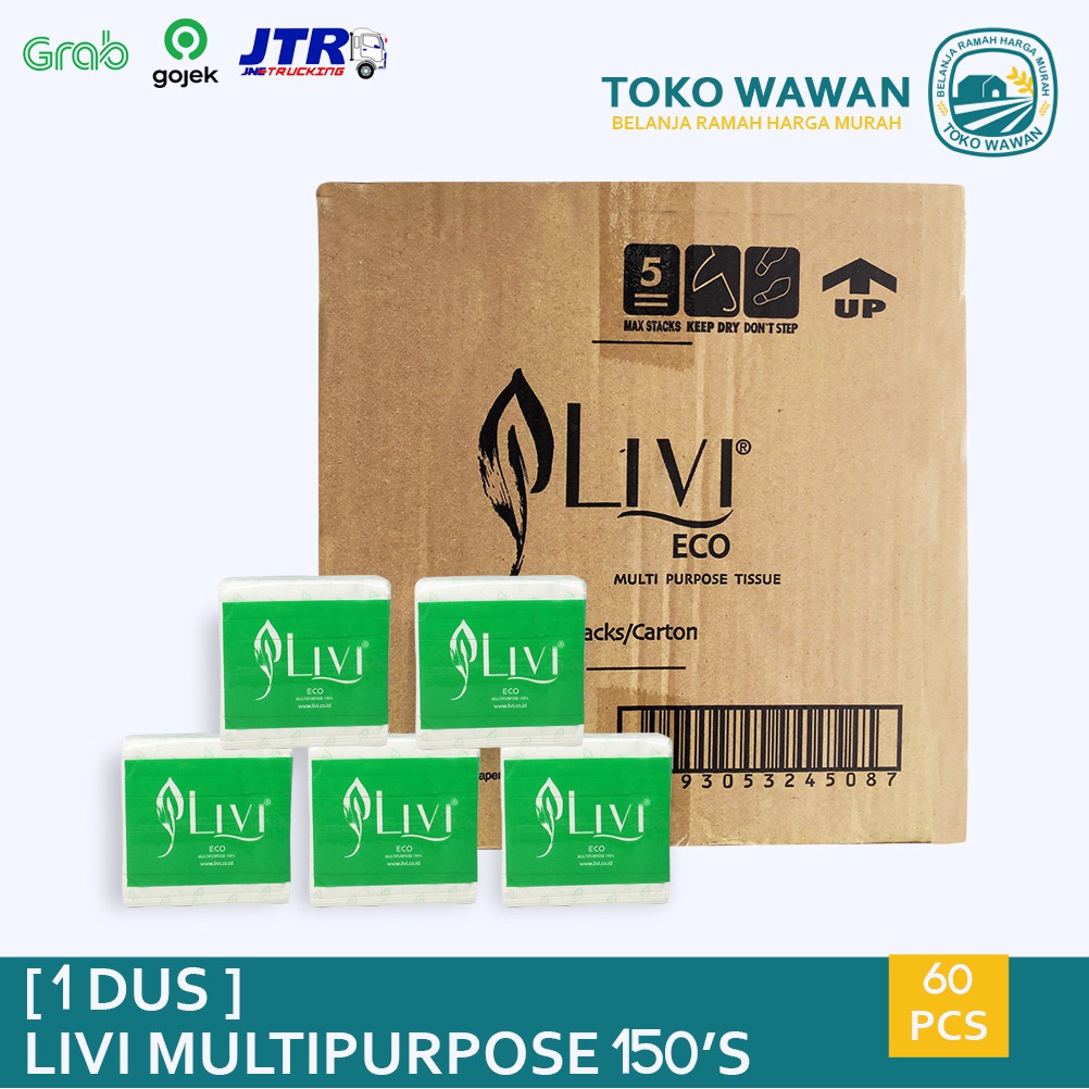 Tissue LIVI Multipurpose 150 Sheet / 1 DUS / KARTON isi 60 PACK / HARGA GROSIR