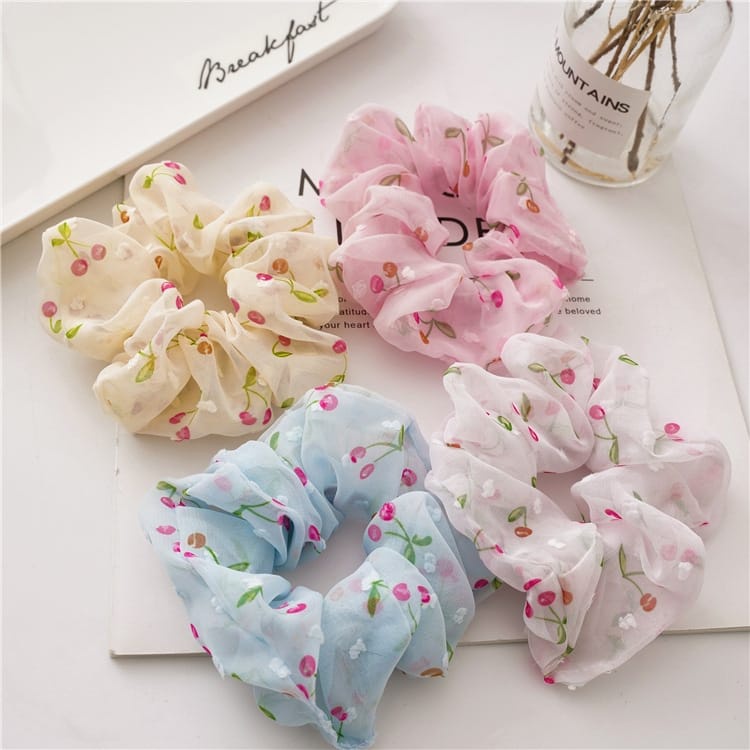 [PROMO] UNI 016F Scrunchie korea rambut cepol hijab ikat rambut wanita Ponytail Elastis Warna-Warni aksesoris