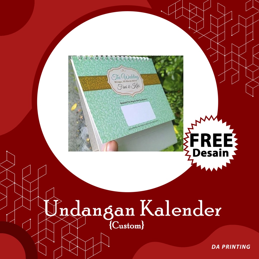 [DA PRINTING] Undangan Pernikahan Bentuk Kalender 2022/ Souvenir Nikah Model Kalender Surabaya