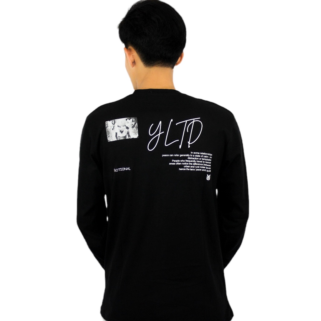 Youbee Limited - Longsleevee YLTD | T-Shirt Pria | Kaos Pria | Black Original