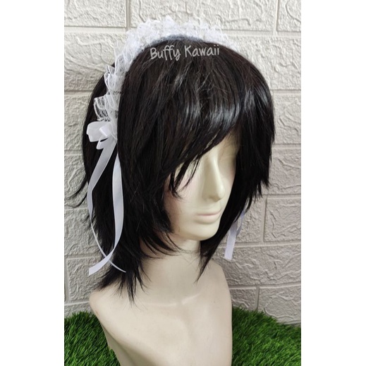 Bando maid cosplay renda putih pita rumbai lolita harajuku halloween kawaii fashion